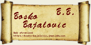 Boško Bajalović vizit kartica